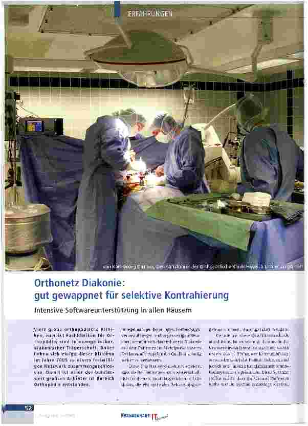Vorschauseite 1: Orthonetz Diakonie: gut gewappnet für selektive Kontrahierung