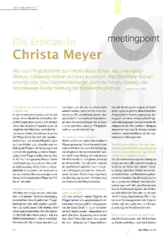 Vorschauseite 1: InterviewDie Erneuerin Christa Meyer