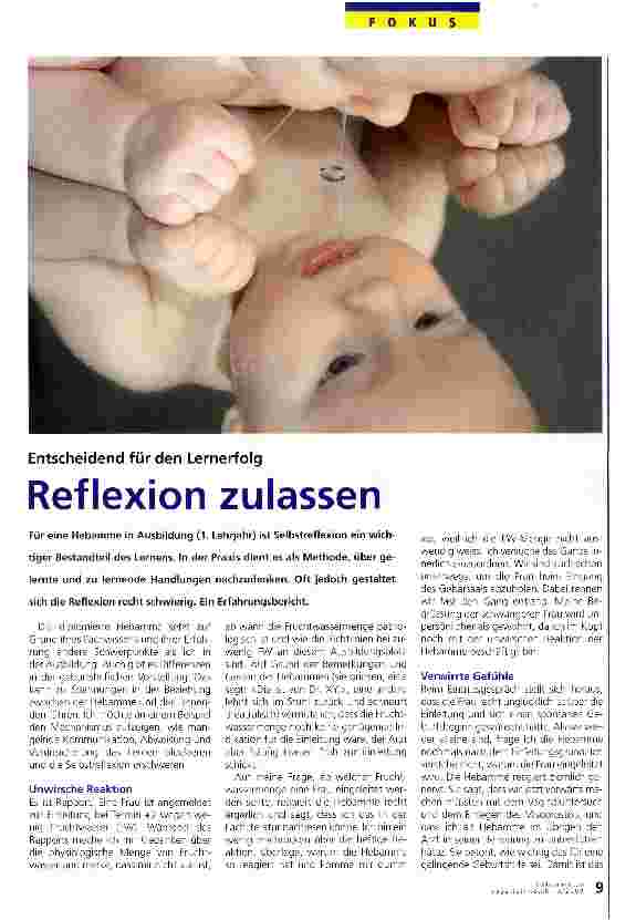 Vorschauseite 1: Reflexion zulassen