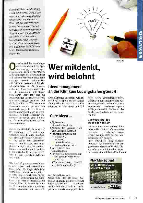 Vorschauseite 1: Wer mitdenkt, wird belohnt