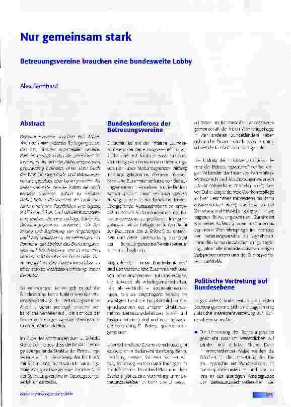 Vorschauseite 1: Nur gemeinsam stark
