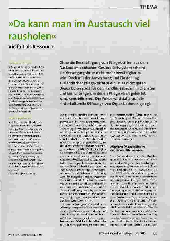 Vorschauseite 1: »Da kann man im Austausch viel rausholen«