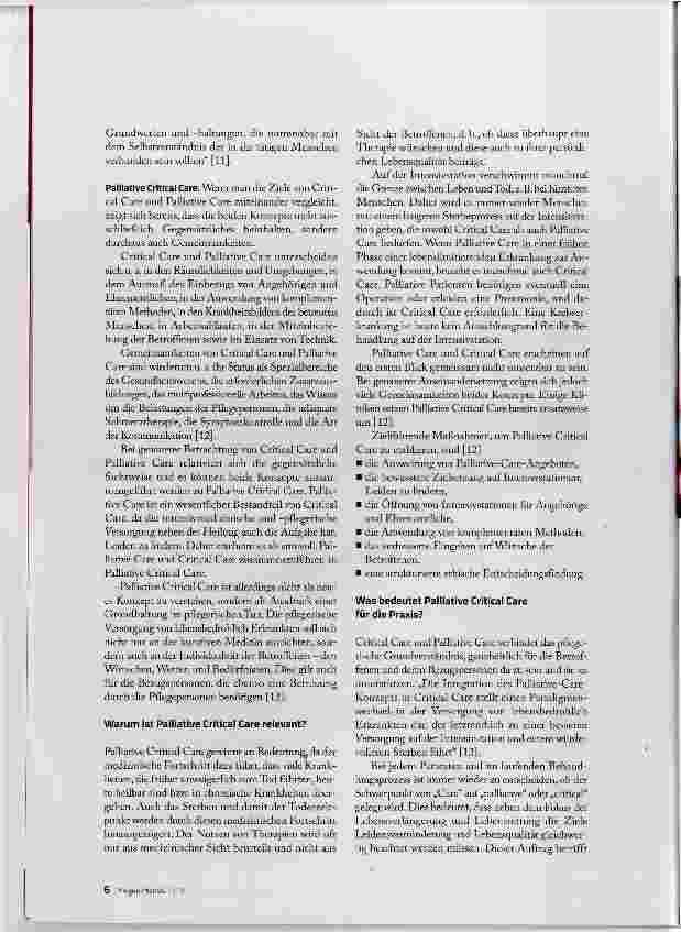 Vorschauseite 3: Palliative Care und Critical Care in Einklang bringen