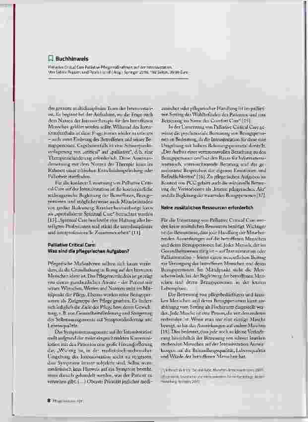 Vorschauseite 5: Palliative Care und Critical Care in Einklang bringen