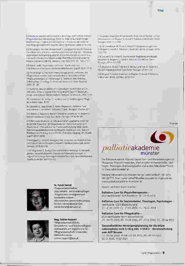 Vorschauseite 6: Palliative Care und Critical Care in Einklang bringen