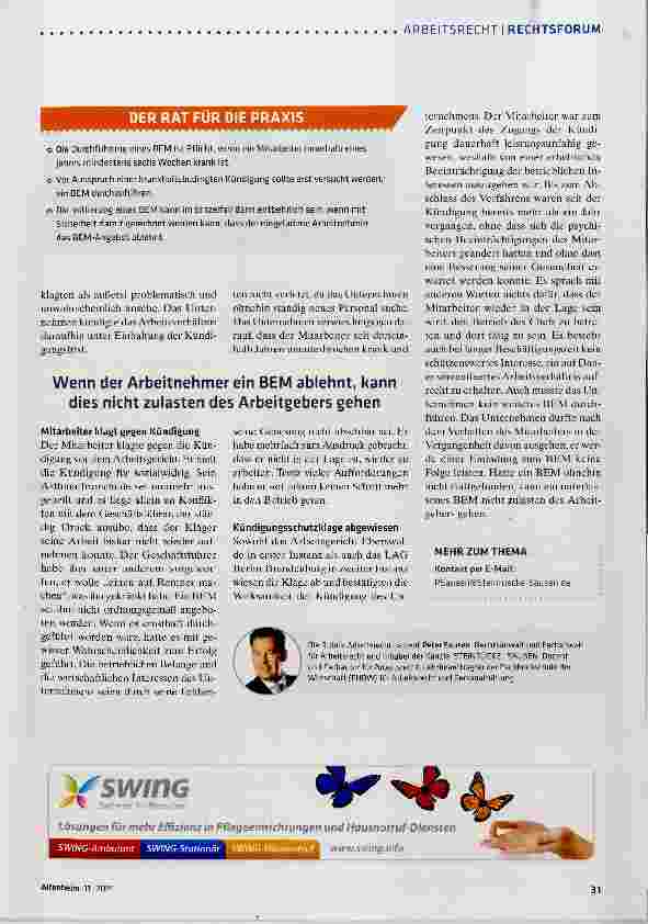Vorschauseite 2: Keine Pflicht zu aussichtslosem BEM