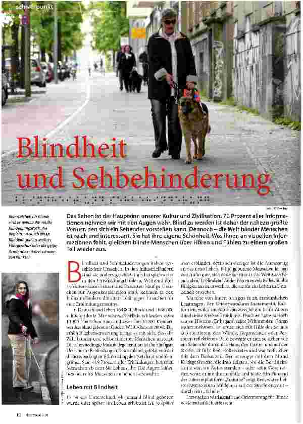 Vorschauseite 1: Blindheit und Sehbehinderung