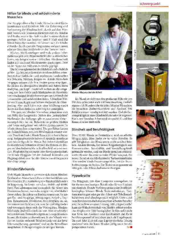 Vorschauseite 2: Blindheit und Sehbehinderung