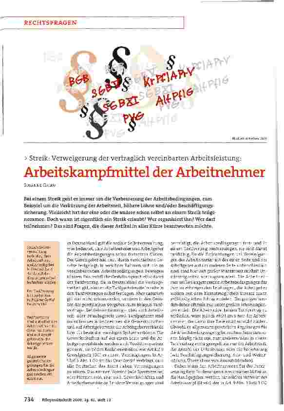 Vorschauseite 1: Arbeitskampfmittel der Arbeitnehmer