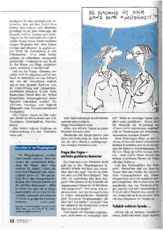 Vorschauseite 3: Sinn + Unsinn von Pflegediagnosen Pflegediagnosen zwischen Wissenschaft, Management und Praxis - Kongressbericht