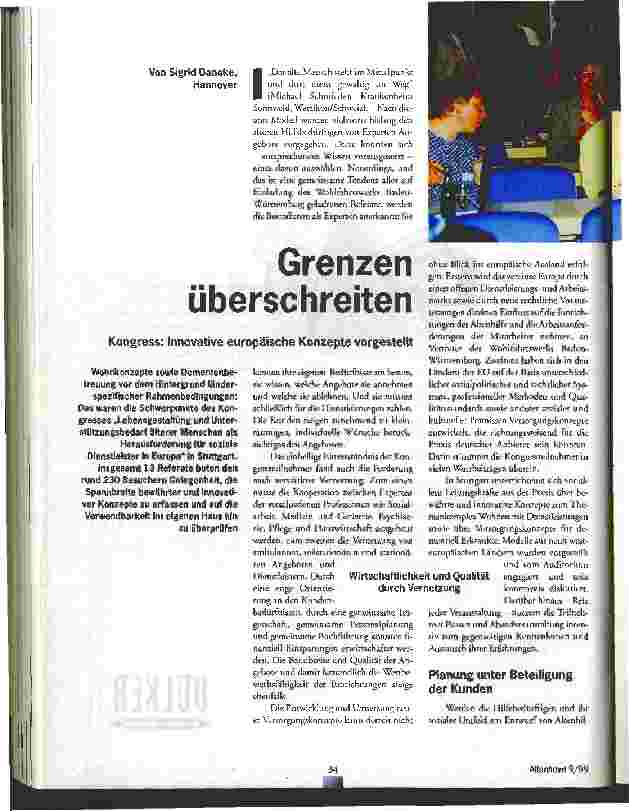 Vorschauseite 1: Grenzen überschreiten Kongress: Innovative europäische Konzepte vorgestellt