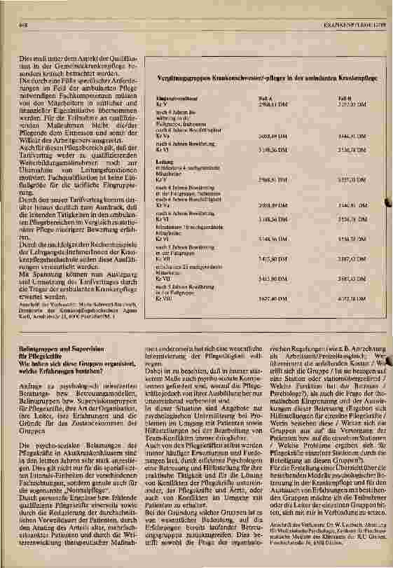 Vorschauseite 2: Wer verdient wieviel? Der Tarifvertrag vom 30. 06. 1989