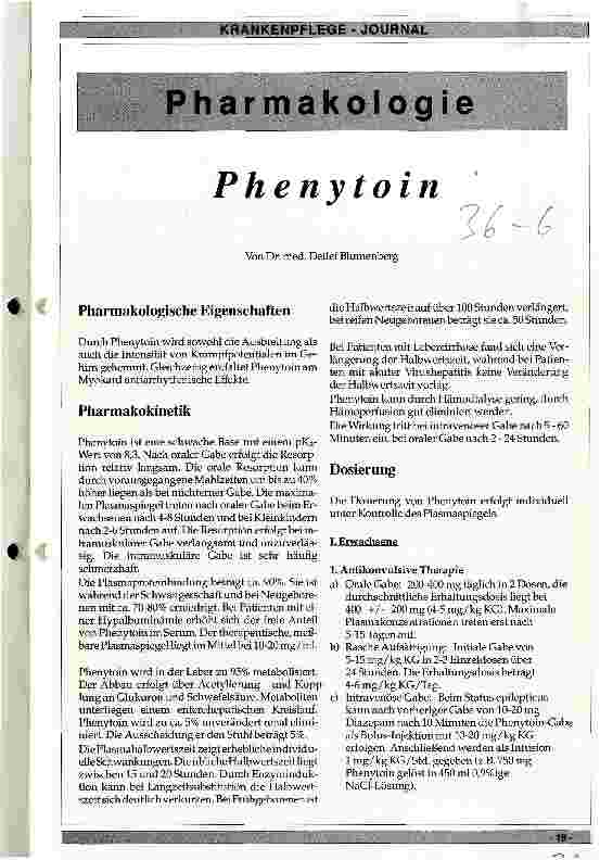 Vorschauseite 1: Pharmakologie - Phenytion