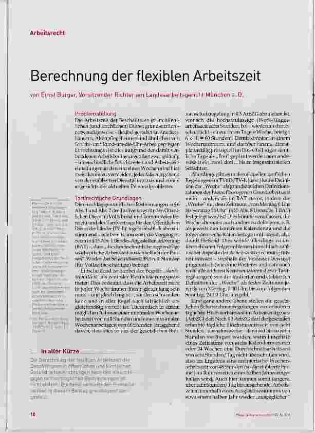Vorschauseite 1: Berechnung der flexiblen Arbeitszeit
