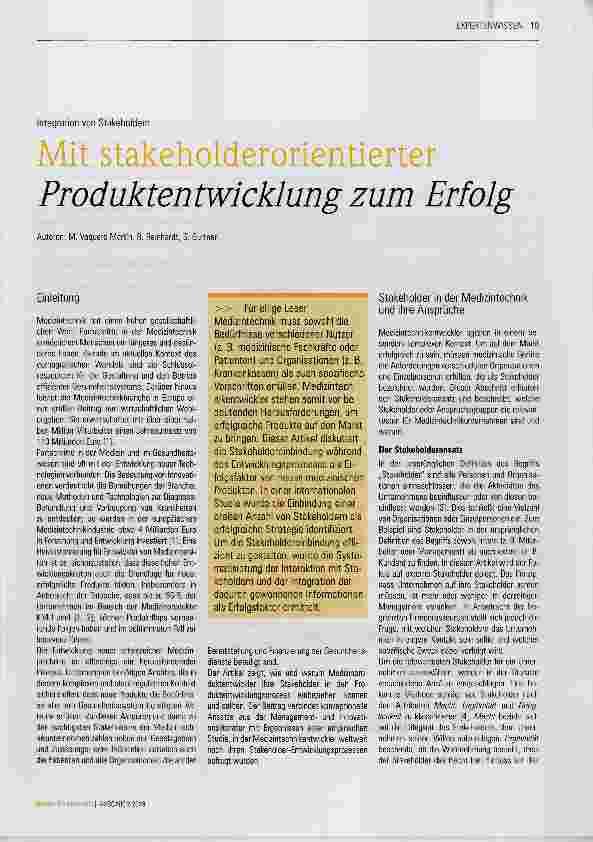 Vorschauseite 1: Mit stakeholderorientierter Produktentwicklung zum Erfolg