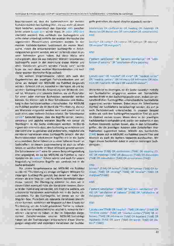 Vorschauseite 2: Methodenund Theorienecke One size does not fit all systematische Literaturrecherche in Fachdatenbanken Schritt 6: Entwicklung des Suchstrings