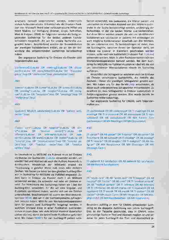 Vorschauseite 4: Methodenund Theorienecke One size does not fit all systematische Literaturrecherche in Fachdatenbanken Schritt 6: Entwicklung des Suchstrings