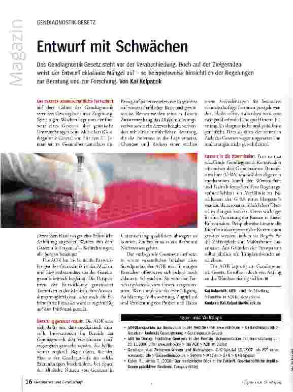 Vorschauseite 1: Entwurf mit Schwächen