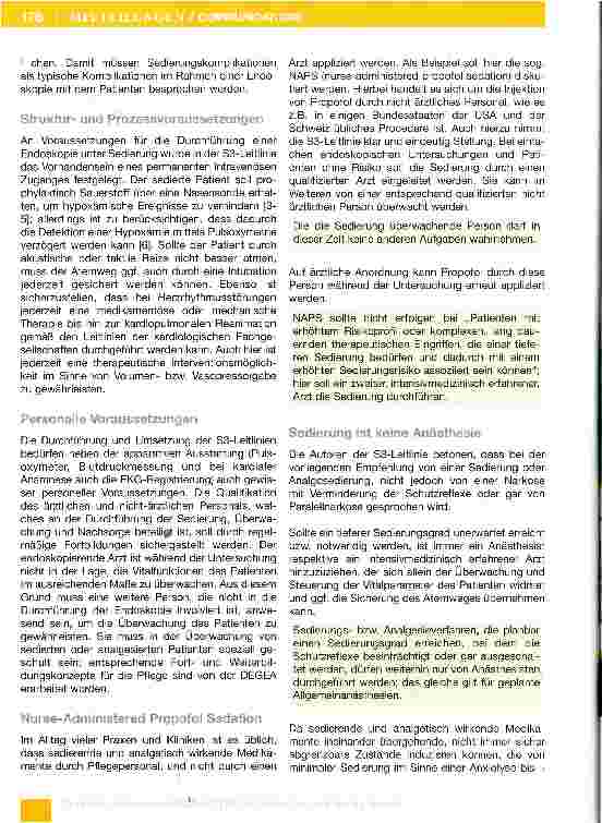 Vorschauseite 3: Zusammenfassung der S3»Leitlinie„Sedierung in der gastrointestinalen Endoskopie*