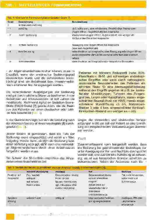 Vorschauseite 4: Zusammenfassung der S3»Leitlinie„Sedierung in der gastrointestinalen Endoskopie*