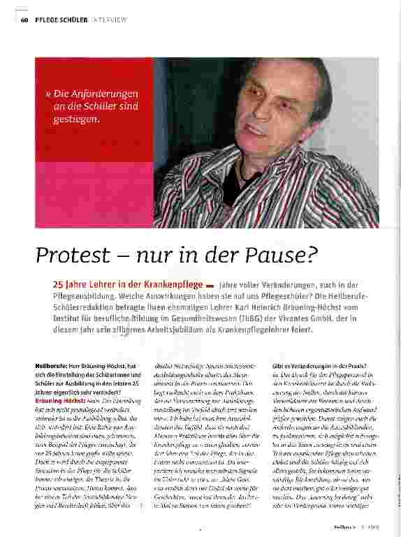 Vorschauseite 1: Protest - nur in der Pause?