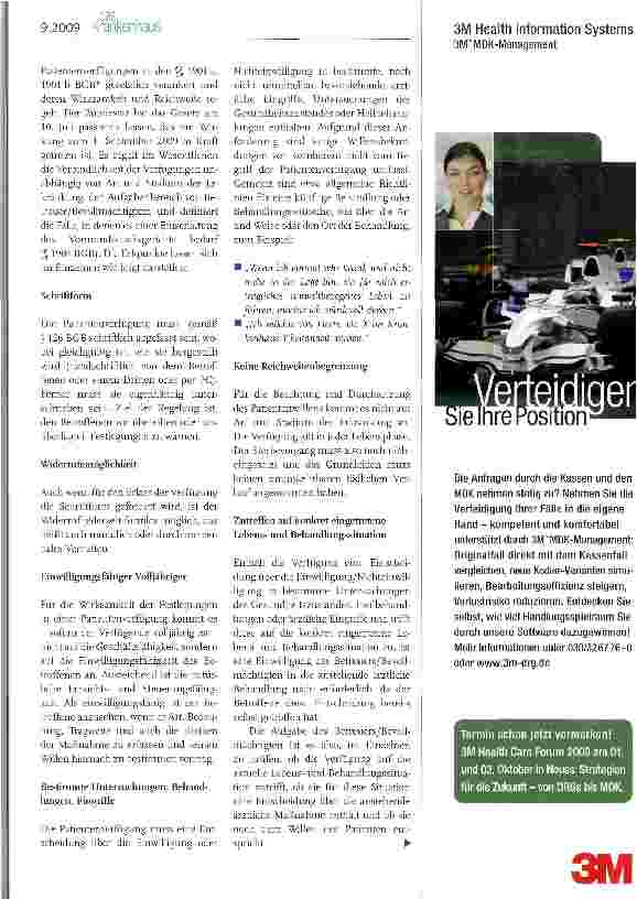 Vorschauseite 2: Gesetzliche Verankerung der Patientenverfügung