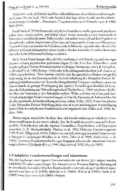Vorschauseite 5: Krankheitsbezogene subjektive Ursachenvorstellungen alter Menschen über Inkontinenz