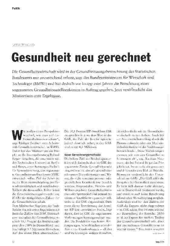 Vorschauseite 1: Gesundheit neu gerechnet