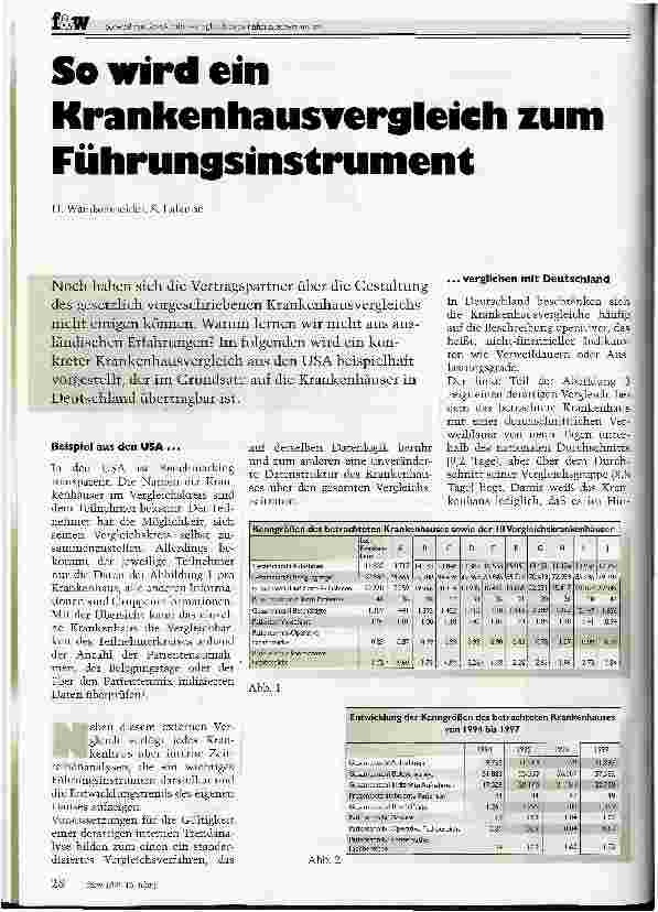 Vorschauseite 1: So wird ein Krankenhausvergleich zum Führungsinstrument