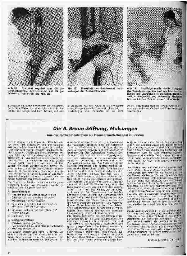 Vorschauseite 1: Die B. Braun-Stiftung Melsungen Aus der Stoffwechselstation am Hammersmith-Hospital in London
