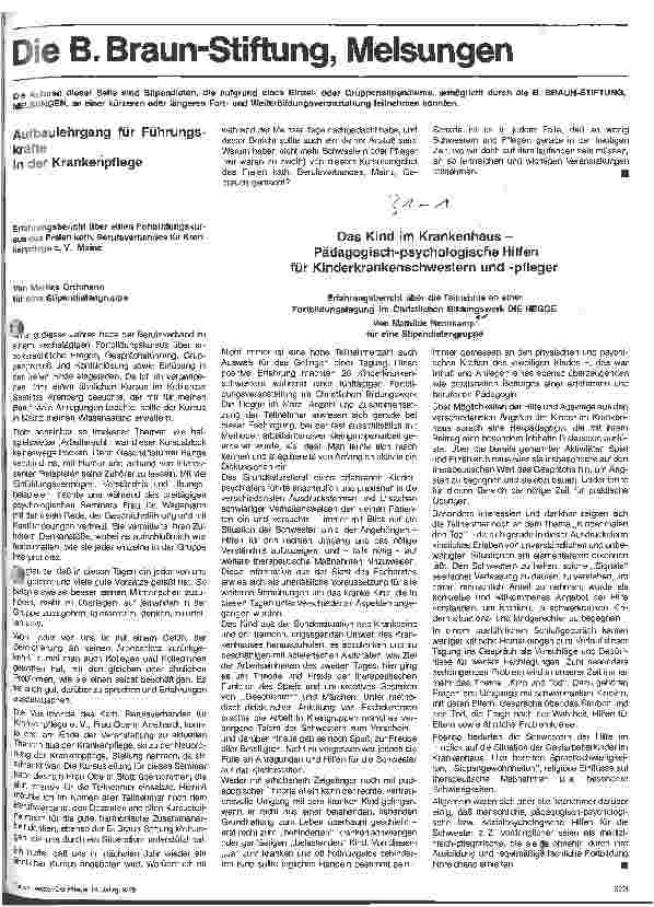 Vorschauseite 1: Das Kind im Krankenhaus Pädagogisch-psychologische Hilfen für Kinderkrankenschwestern/pfleger