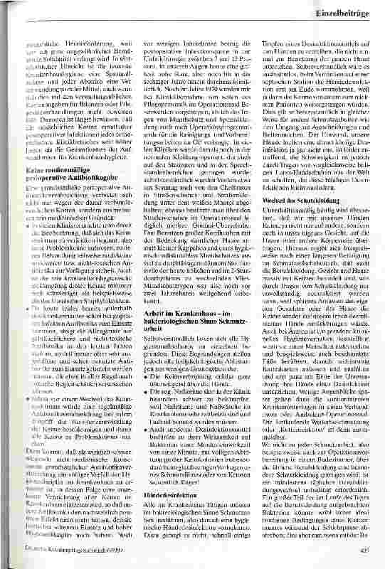 Vorschauseite 3: Aspekte der Krankenhaushygiene Erfahrungen und Konsequenzen aus einer orthopädischen Klinik