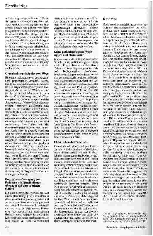 Vorschauseite 4: Aspekte der Krankenhaushygiene Erfahrungen und Konsequenzen aus einer orthopädischen Klinik