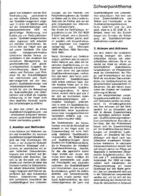Vorschauseite 2: Die Qualitätssicherungslandschaft in der Pflege in Deutschland - eine Skizze