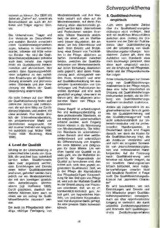 Vorschauseite 3: Die Qualitätssicherungslandschaft in der Pflege in Deutschland - eine Skizze