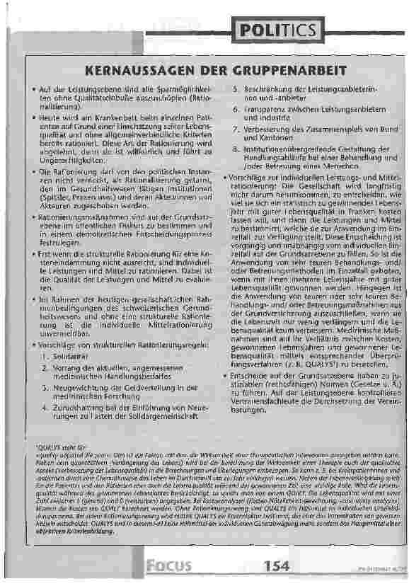 Vorschauseite 2: Manifest für eine faire Mittelverteilung im Gesundheitswesen vom 13. Januar 1999 Ist unser Gesundheitswesen noch bezahlbar?