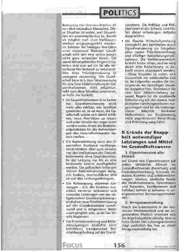 Vorschauseite 4: Manifest für eine faire Mittelverteilung im Gesundheitswesen vom 13. Januar 1999 Ist unser Gesundheitswesen noch bezahlbar?