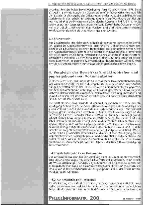 Vorschauseite 4: Haftungsrechtliche Aspekte elektronischer Dokumente im Krankenhaus