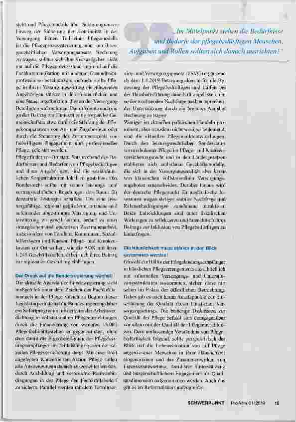 Vorschauseite 2: Neudenken in der Pflege braucht Struktur!