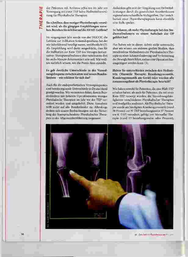 Vorschauseite 3: Gonund Koxarthrose: regionale Unterschiede bei präoperativ verordneter Physikalischer Therapie