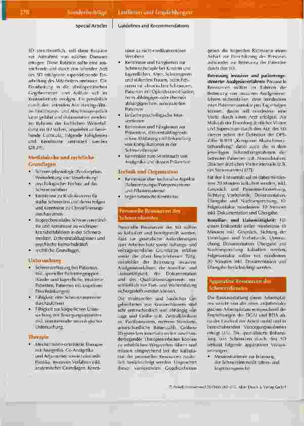 Vorschauseite 6: Personelle und organisatorische Voraussetzungen für Schmerzdienste in Krankenhäusern