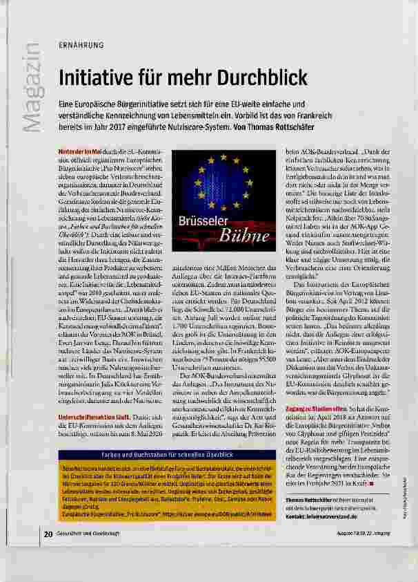 Vorschauseite 1: Initiative für mehr Durchblick