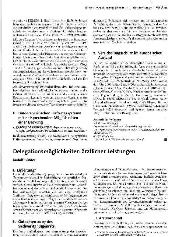 Vorschauseite 1: Delegationsmöglichkeiten ärztlicher Leistungen