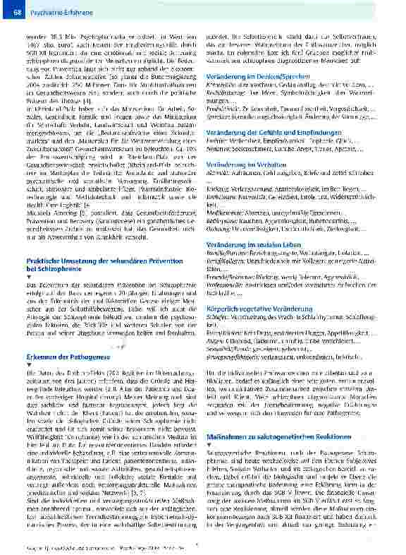 Vorschauseite 2: Individuelle und ökonomische Bedeutung der sekundären Prävention bei Schizophrenie