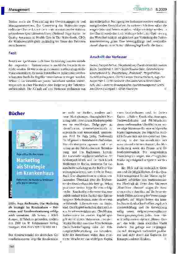 Vorschauseite 3: Stationskonzept „ProPatient - ein Pilotprojekt der Charite und des ZeQ