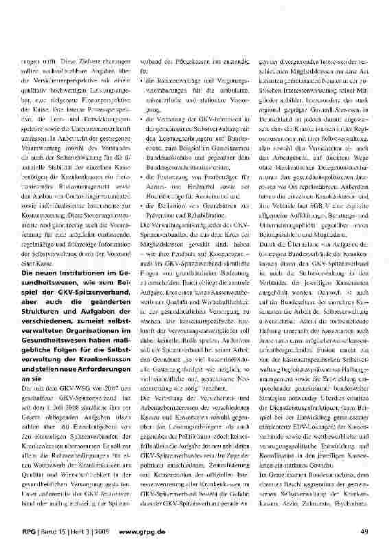 Vorschauseite 3: Thesen zur Zukunft der Selbstverwaltung in der GKV aus der Sicht einer großen AOK
