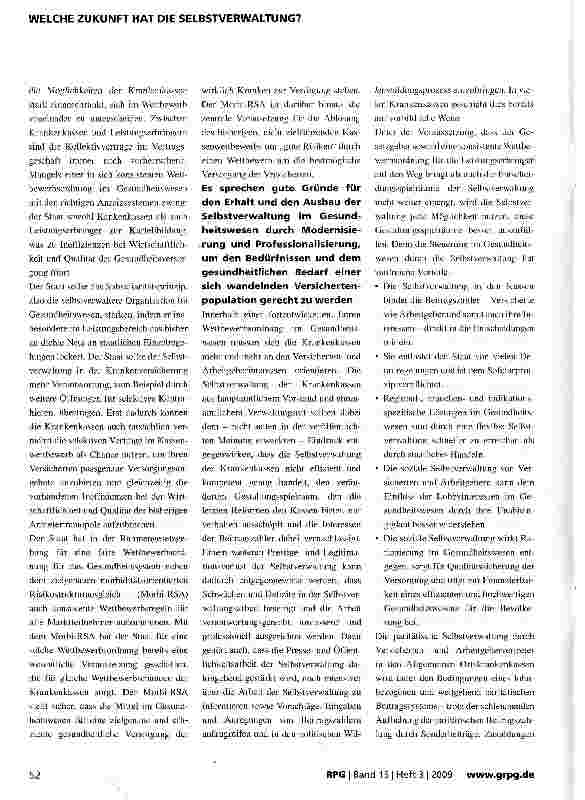 Vorschauseite 6: Thesen zur Zukunft der Selbstverwaltung in der GKV aus der Sicht einer großen AOK