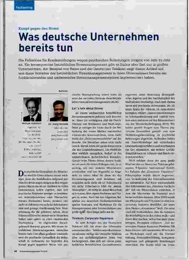 Vorschauseite 1: Was deutsche Unternehmen bereits tun
