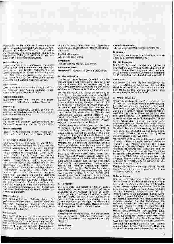Vorschauseite 2: Kleine Arzneimittelkunde für die Schwester 35. Folge: VII. Diuretisch wirkende Medikamente (Fortsetzung)