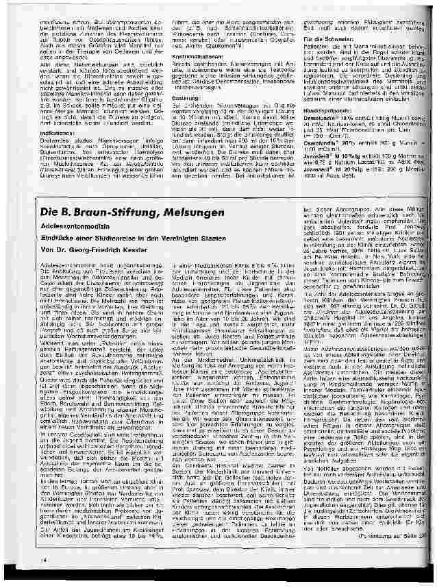 Vorschauseite 3: Kleine Arzneimittelkunde für die Schwester 35. Folge: VII. Diuretisch wirkende Medikamente (Fortsetzung)
